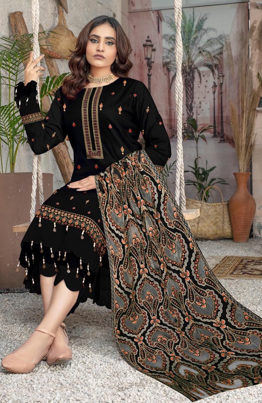 Bareeze 2137 Heavy Embroidered Dhanak 3PC - Unstitched