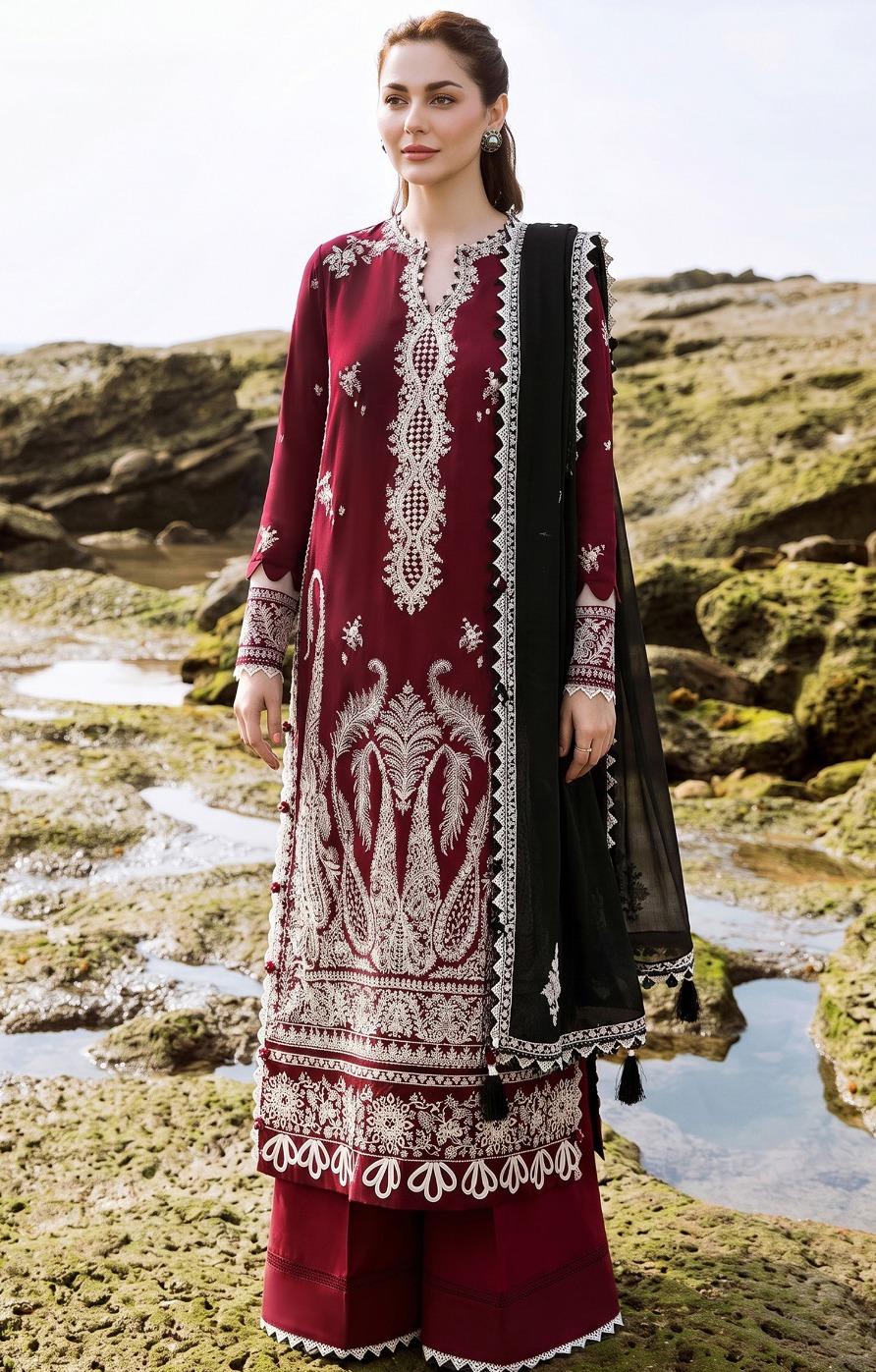 Zaha 2239 Heavy Embroidered Dhanak 3pc - Unstitched