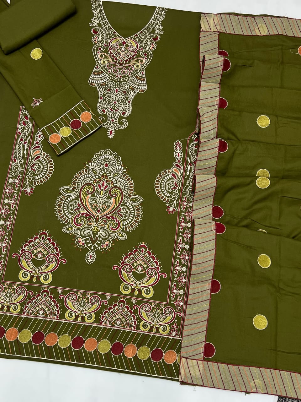 Asim Jofa D-300 Heavy Embroidered Dhanak 3pc - Unstitched