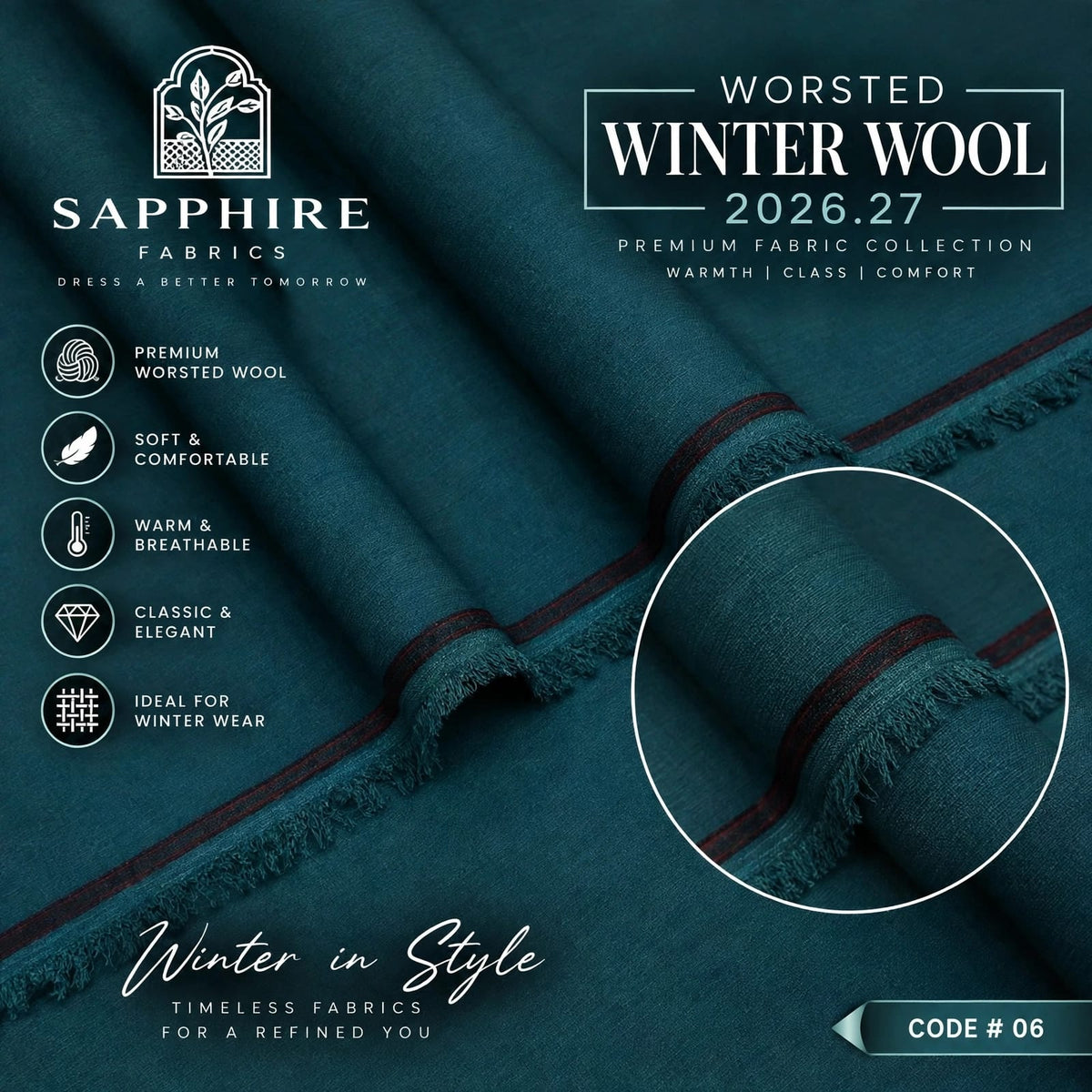 Sapphire Mens Wrosted 3D Wool (Medium Weight) C-6