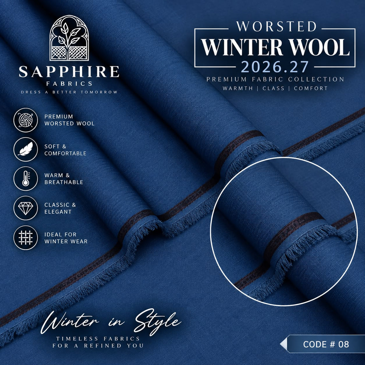 Sapphire Mens Wrosted 3D Wool (Medium Weight) C-8
