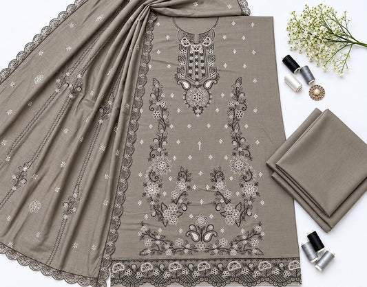 Asim Jofa 309 Heavy Embroidered Dhanak 3pc - Unstitched