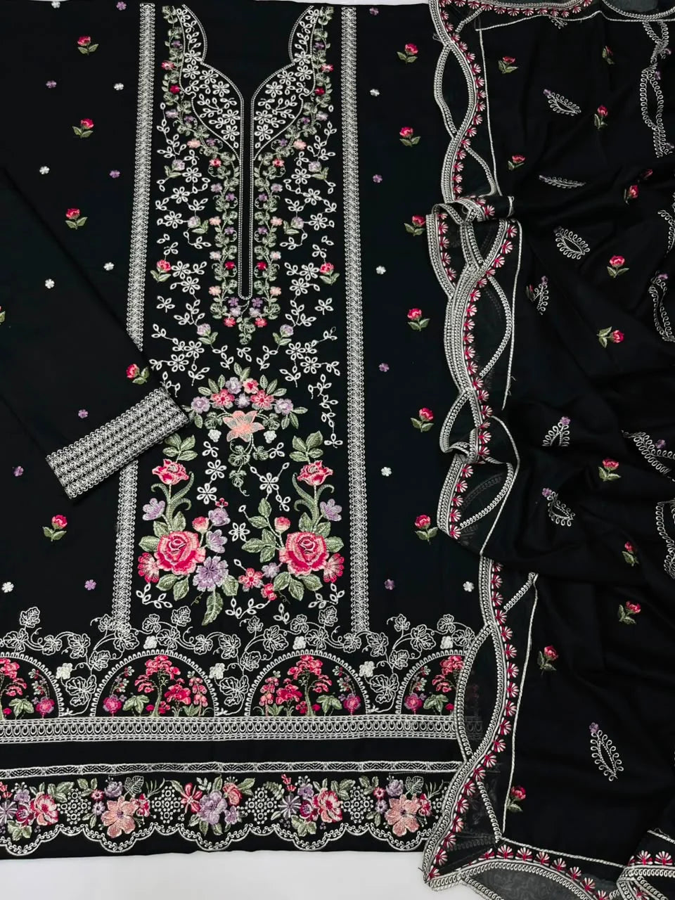 Iznik 227 Heavy Embroidered Dhanak 3PC - Unstitched
