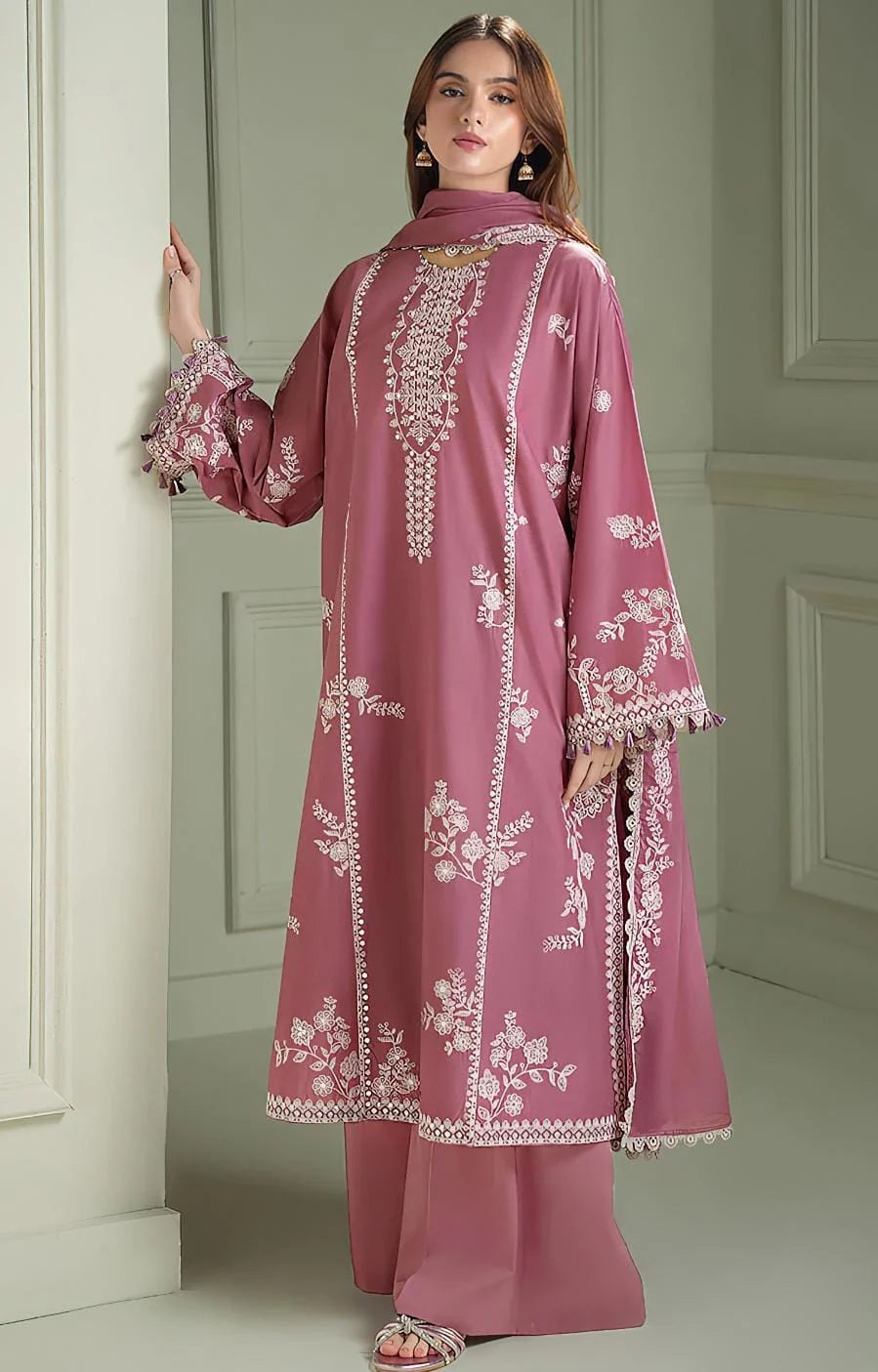 Cross Stitch 2131 Heavy Embroidered Dhanak 3PC - Unstitched