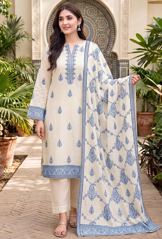 Bareeze 2150 Heavy Embroidery Dhanak 3PC- Unstitched