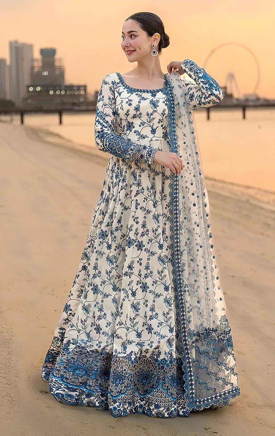 Faiza Saqlain 2160 Heavy Embroidered Dhanak 3PC - Unstitched