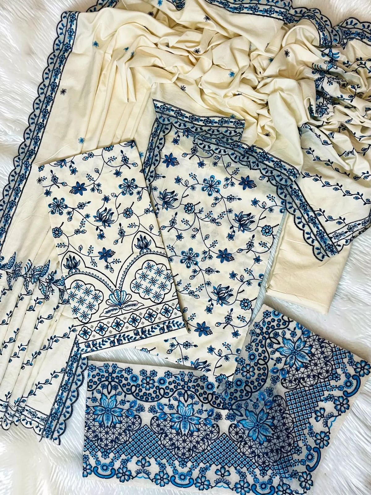 Faiza Saqlain 2160 Heavy Embroidered Dhanak 3PC - Unstitched