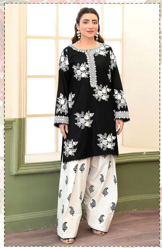Hussain Rehar 2175 Embroidery Dhanak 2PC- Unstitched