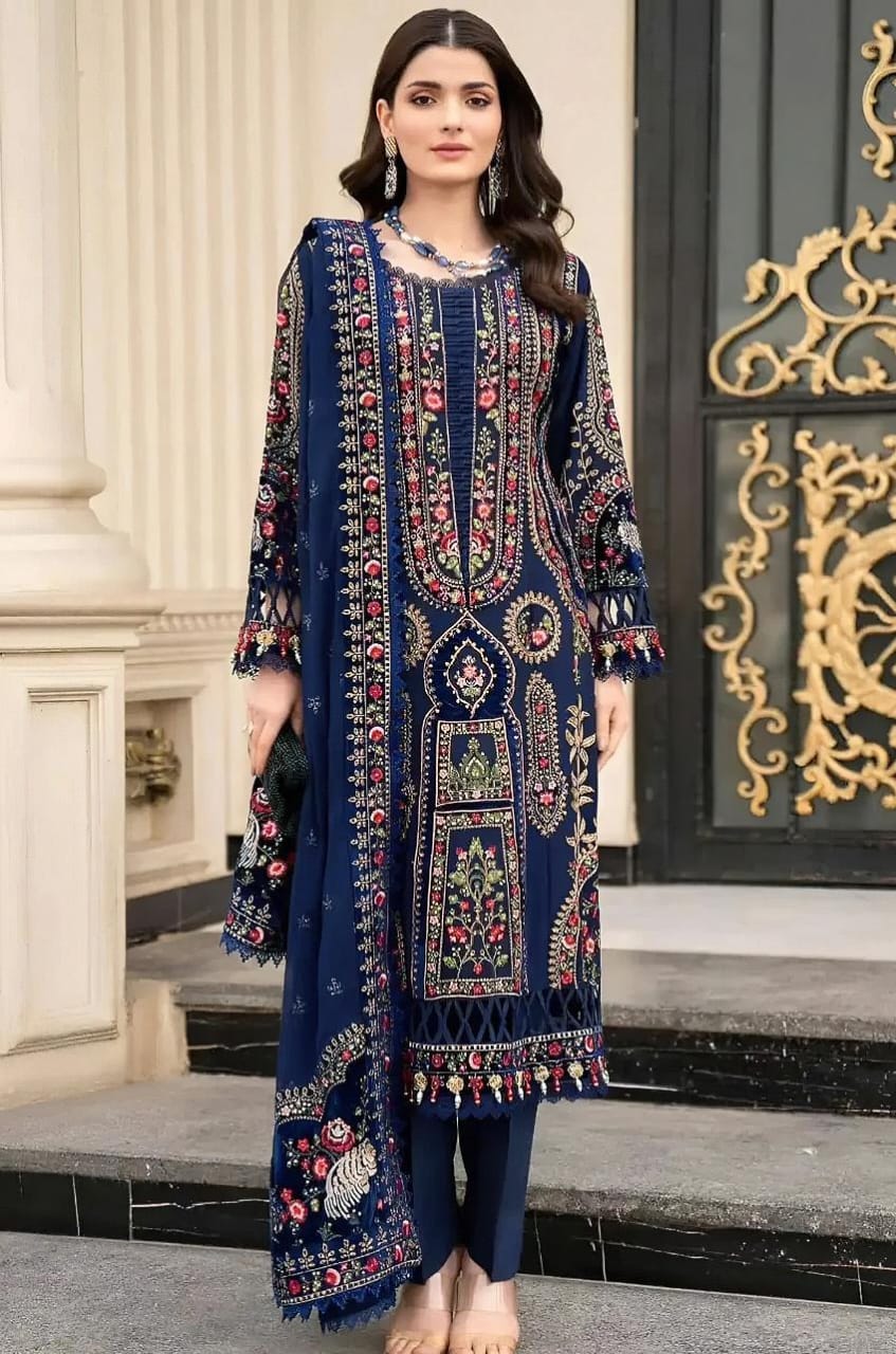 Bareeze 2203 Heavy Embroidered Dhanak 3PC- Unstitched