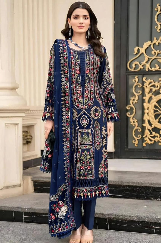 Bareeze 2203 Heavy Embroidered Dhanak 3PC- Unstitched