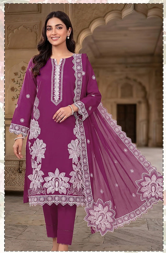Nakoosh 2216 Heavy Embroidered Dhanak 3pc - Unstitched