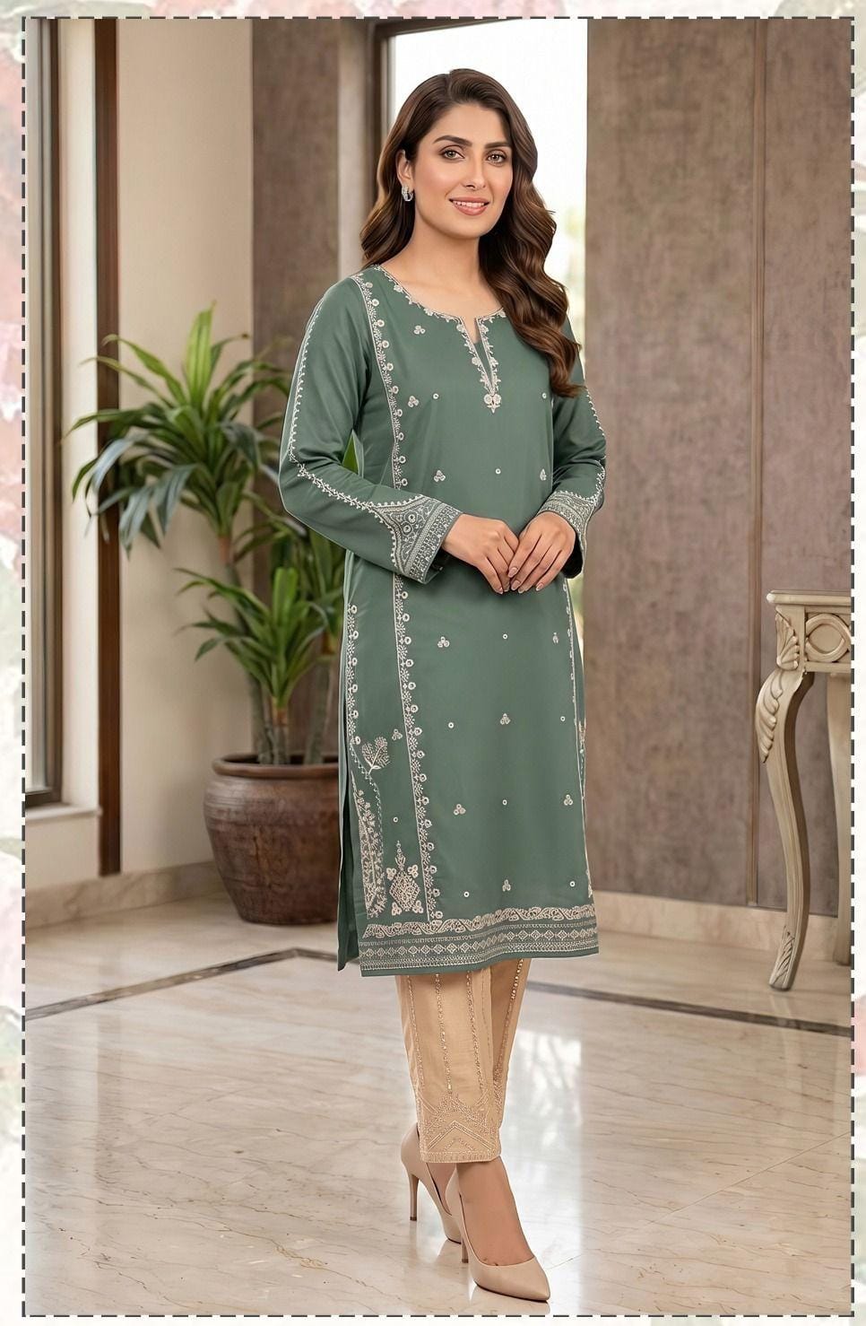 Batik 2225 Heavy Embroidered Dhanak 2PC - Unstitched