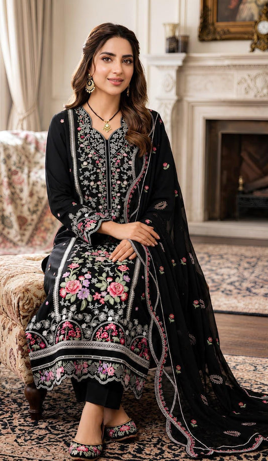 Iznik 227 Heavy Embroidered Dhanak 3PC - Unstitched