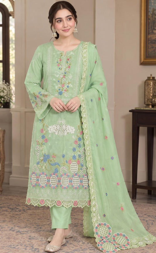 Batik 2319 Heavy Embroidered Dhanak 3pc - Unstitched