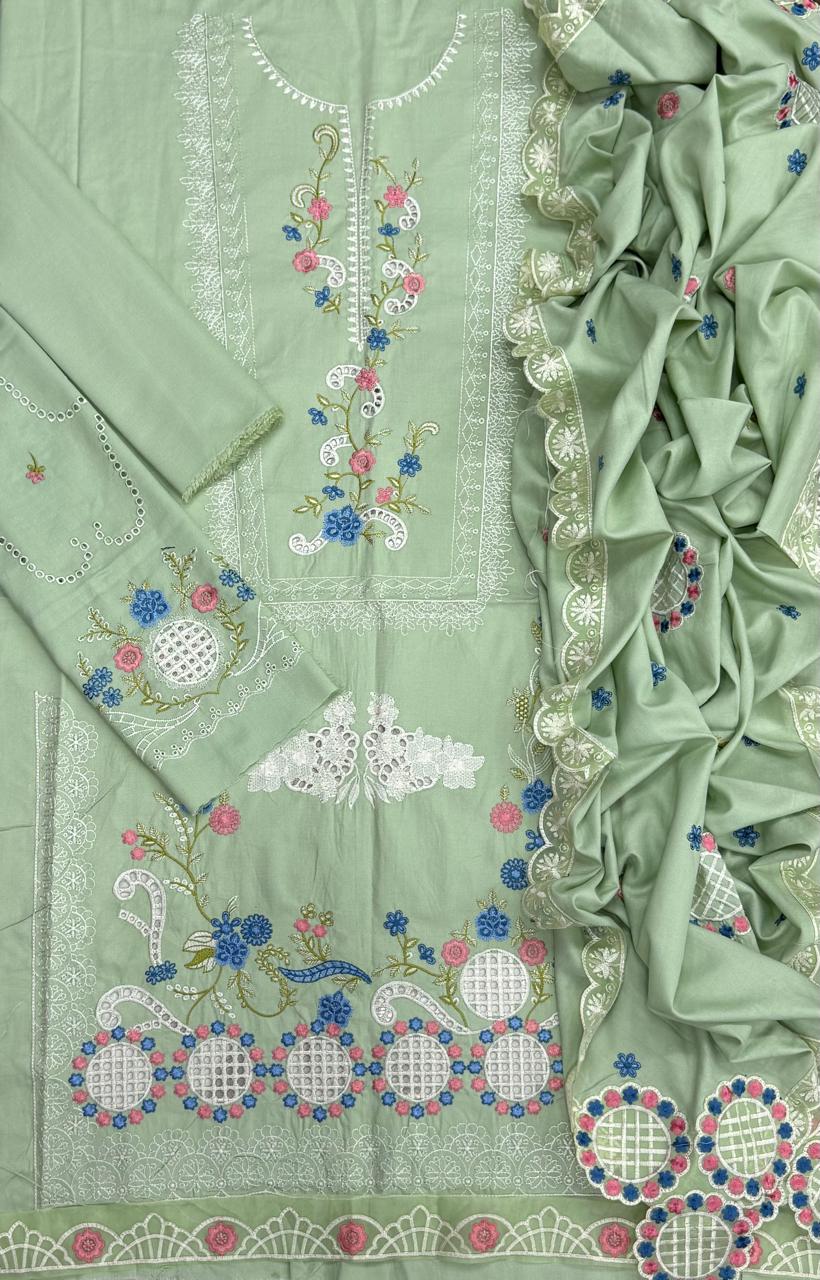 Batik 2319 Heavy Embroidered Dhanak 3pc - Unstitched