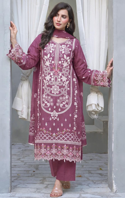 Motifz 2334 Heavy Embroidered Dhanak 3pc - Unstitched