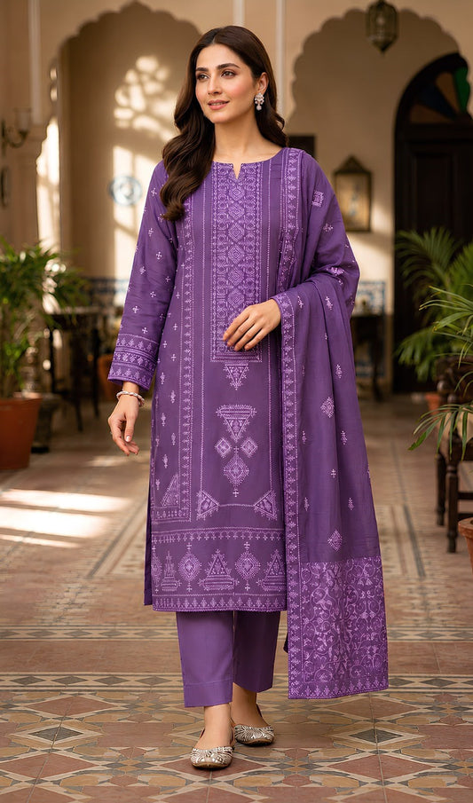 Bareeze 234 Heavy Embroidered Dhanak 3PC - Unstitched