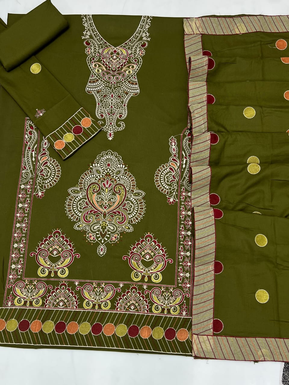Asim Jofa D-300 Heavy Embroidered Dhanak 3pc - Unstitched