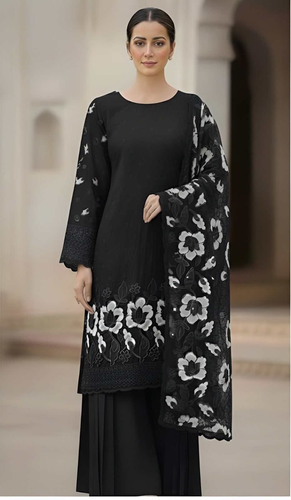 Jazmin 506 Heavy Embroidered Dhanak 3PC- Unstitched
