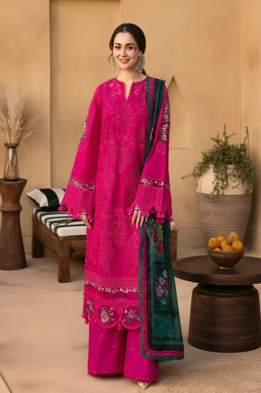 Zarqash 710 Heavy Embroidered Dhanak 3pc - Unstitched