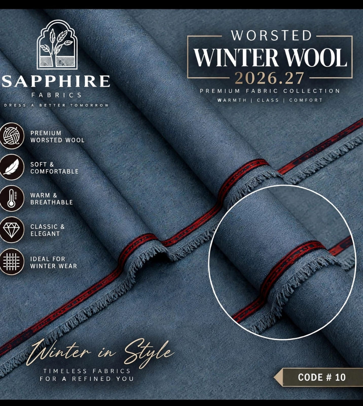 Sapphire Mens Wrosted 3D Wool (Medium Weight) C-10