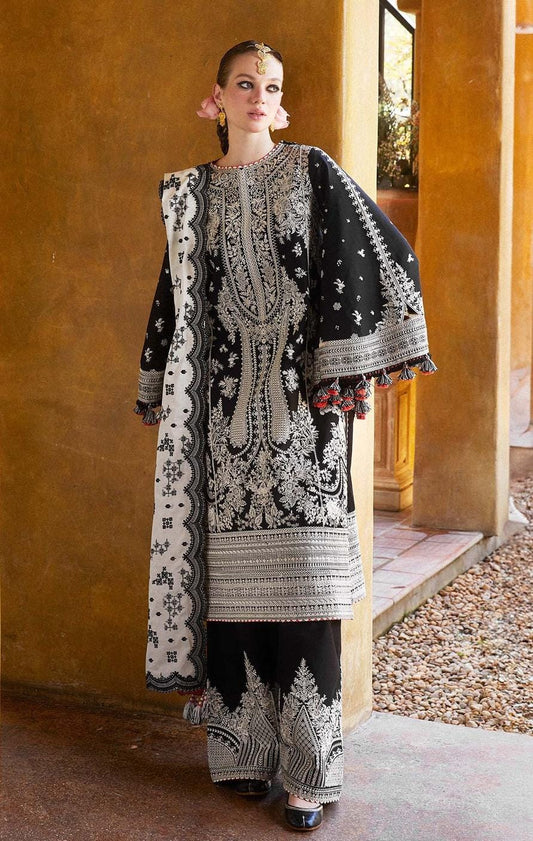 Hussain Rehar 2167 Heavy Embroidered Dhanak 3PC - Unstitched