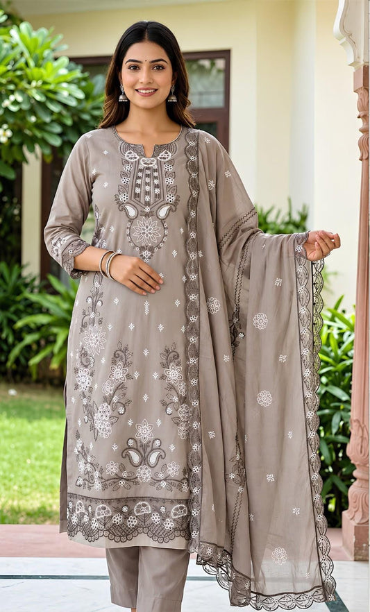 Asim Jofa 309 Heavy Embroidered Dhanak 3pc - Unstitched